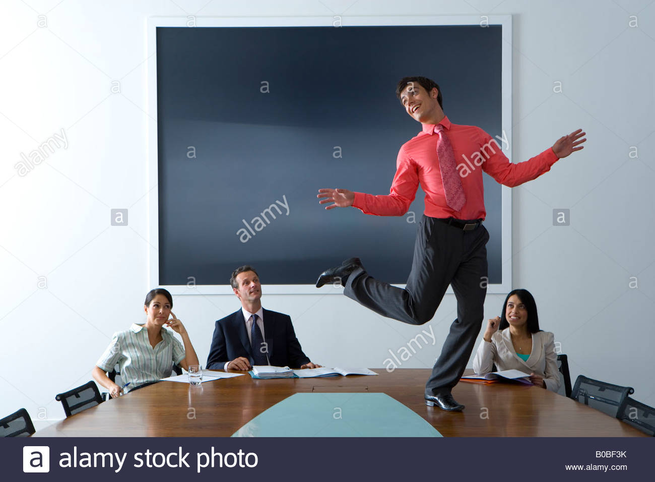 Dancing On Table Office Stock Photos & Dancing On Table Office Stock
