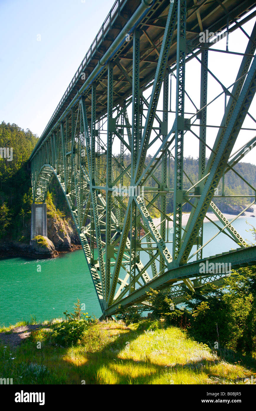 Deception Pass bridge, Whidbey Island, Washington State Stock Photo