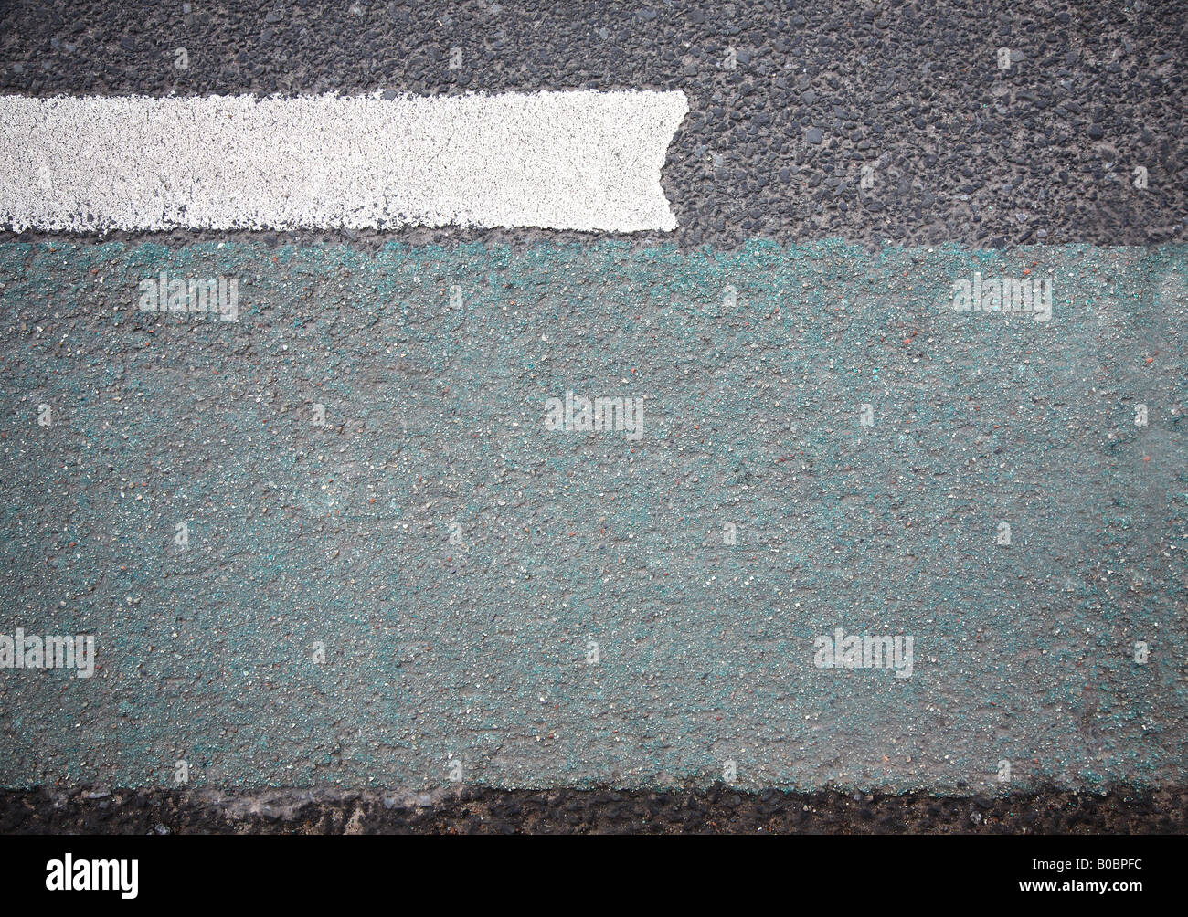 White and Green Lines on Road Stock Photo Alamy