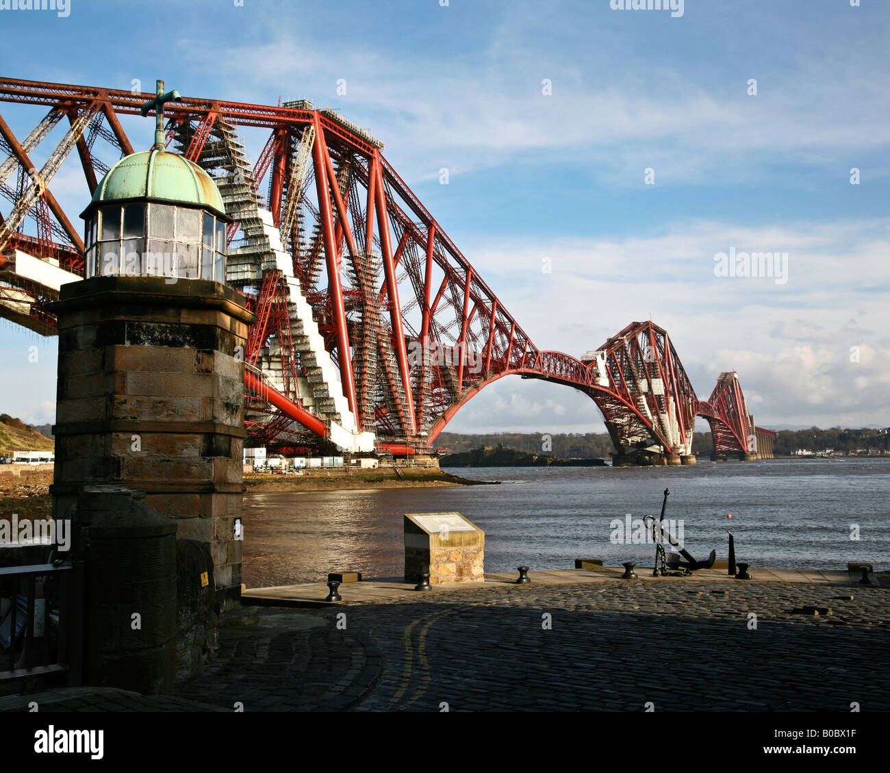 The Forth rail bridge and harbour lantern tower at North Queensferry