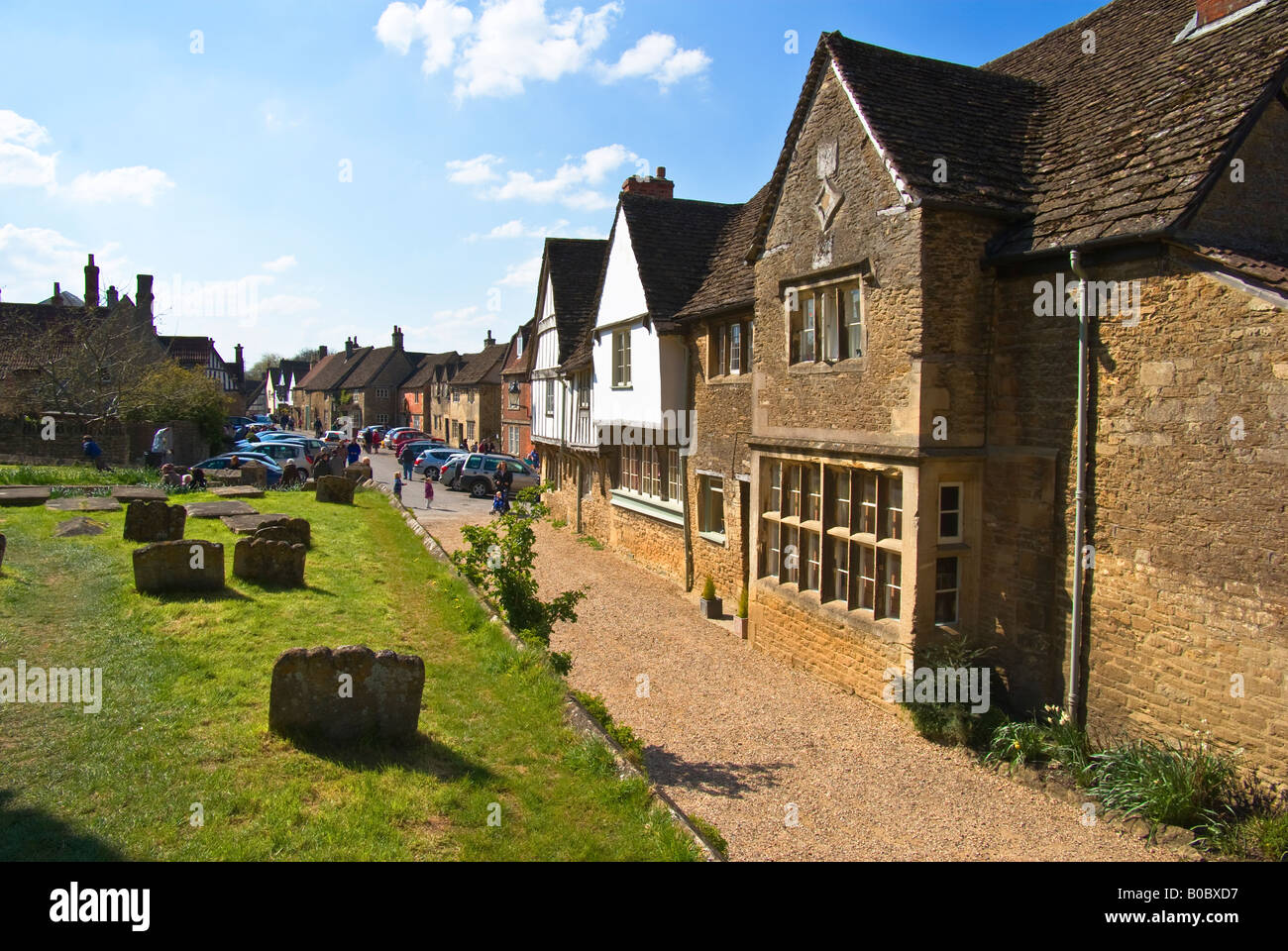 Lacock village from the churchyard Stock Photo