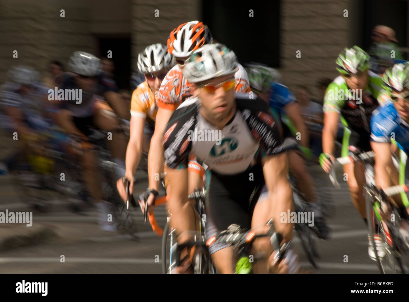 Bicycle street race through city Stock Photo - Alamy