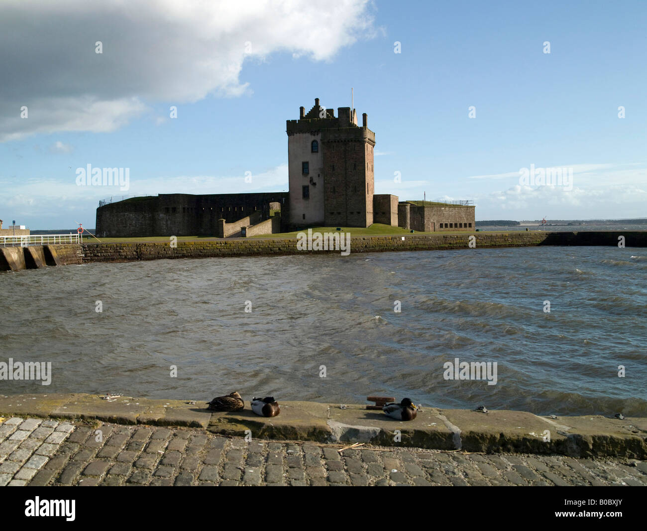 The Castle at Broughty Ferry Harbour, Dundee, Tayside, Scotland Stock Photo