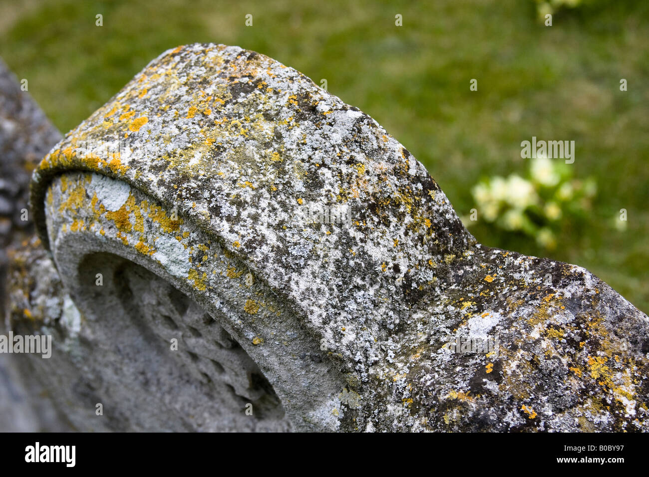 Close up of graveyard headstone Stock Photo