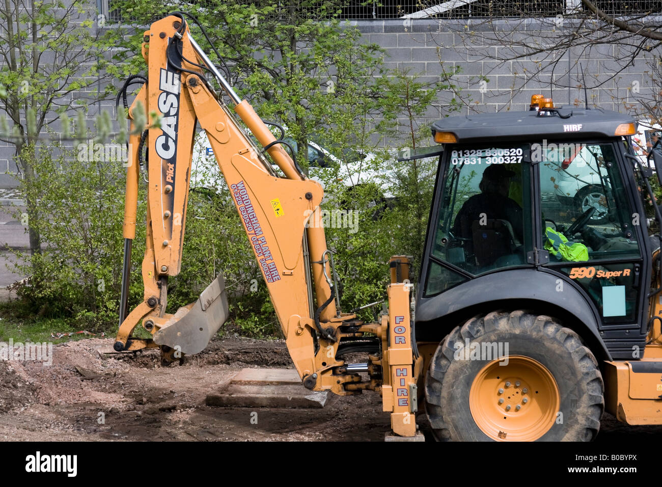 Digger working on new development -  Norwich Stock Photo