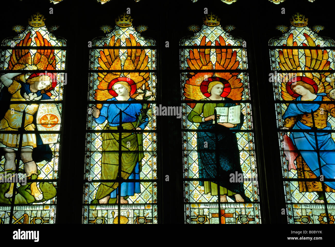 Stained glass, Winchester Cathedral Stock Photo - Alamy