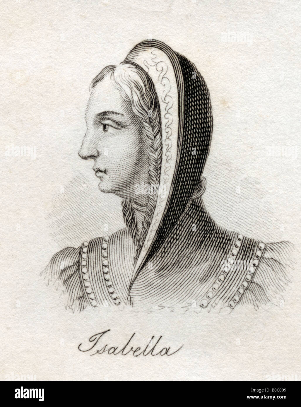 Isabella I, byname Isabella the Catholic, Spanish, Isabel la Catolica,1451 - 1504. Queen of Castile, 1474 - 1504 and of Aragon, 1479 - 1504. Stock Photo