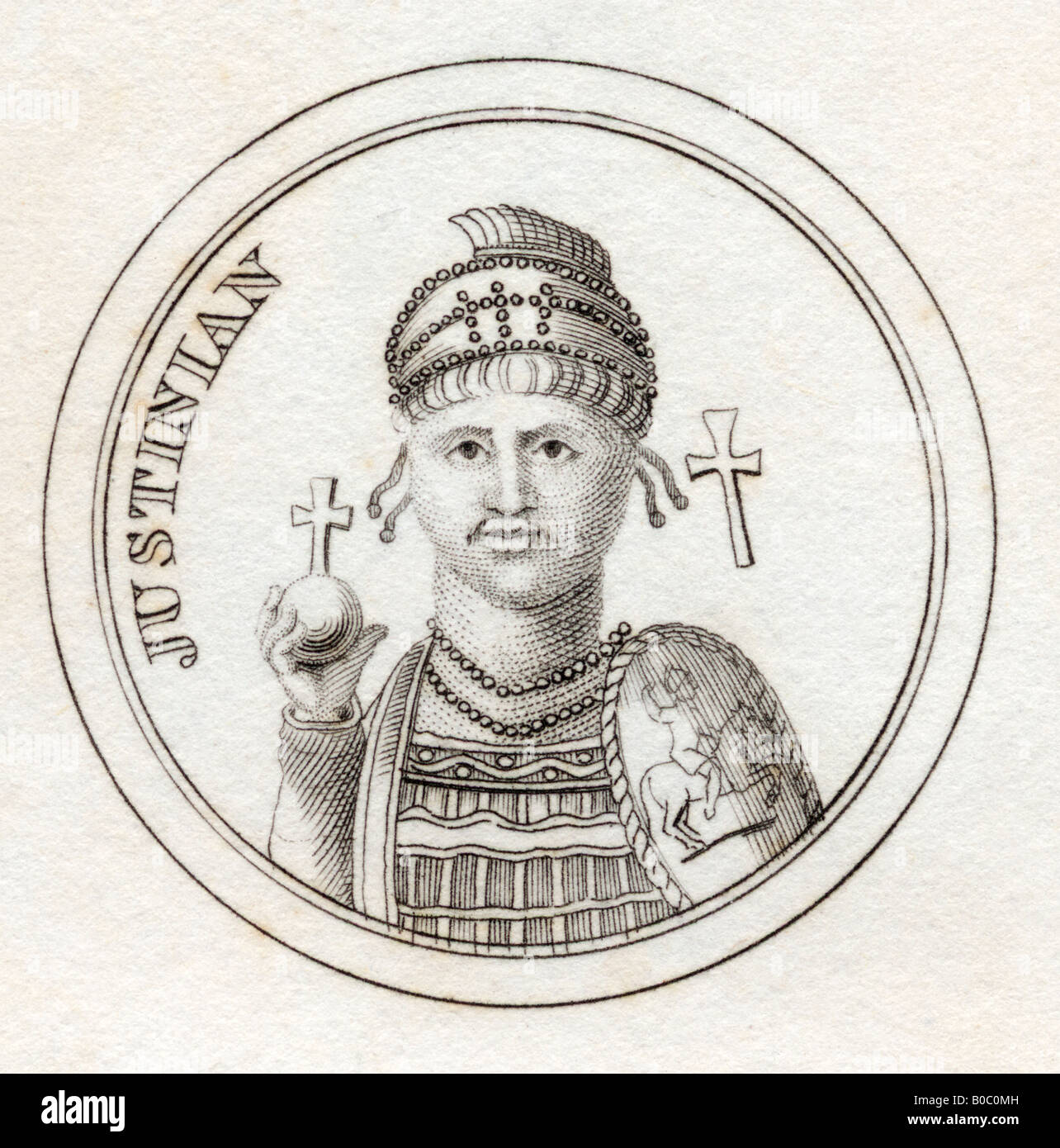 Justinian I or Justinian the Great, Flavius Petrus Sabbatius Justinianus, 482 - 565. Eastern Roman Emperor. Stock Photo