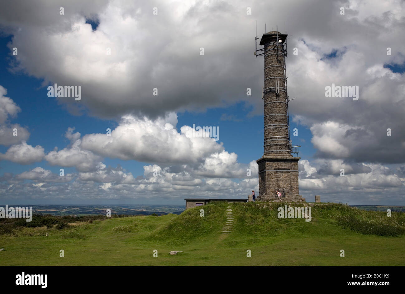 chimney on kit hill near callington cornwall Stock Photo
