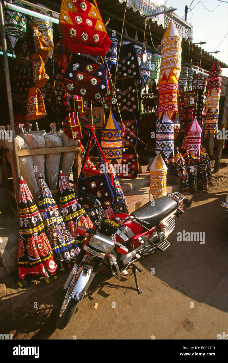 India Orissa Pipli Crafts Applique textiles shop Stock Photo Alamy
