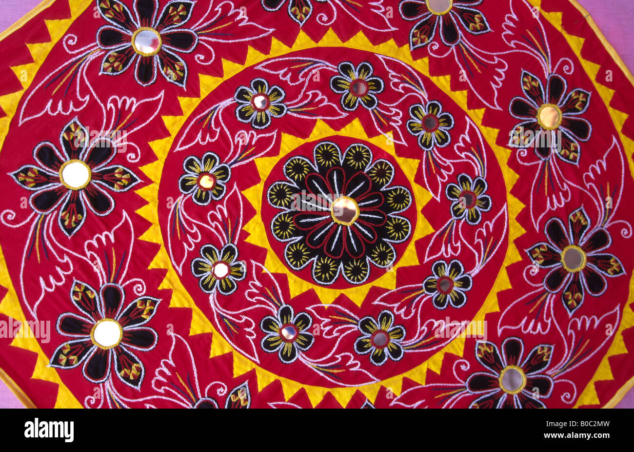 India Orissa Pipli Crafts applique bed cover Stock Photo Alamy