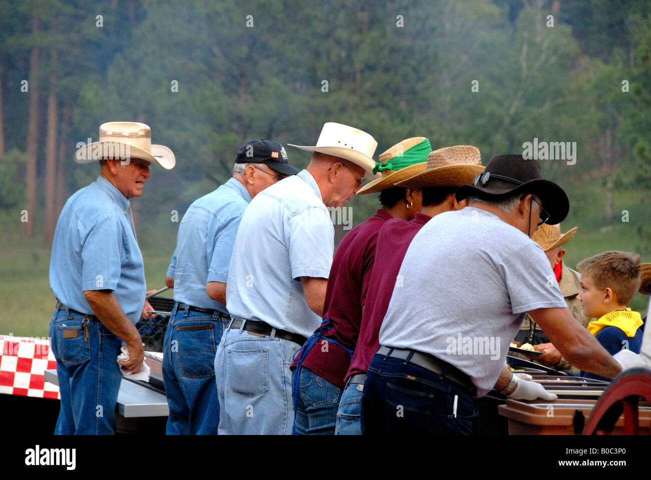 North America, USA, South Dakota, Custer State Park. Blue Bell Lodge Chuck Wagon Cookout. Property release. Stock Photo