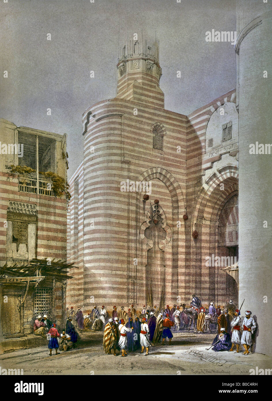 Gate Bab Zuweyleh, airo, David Roberts, Art 1842-49 Stock Photo
