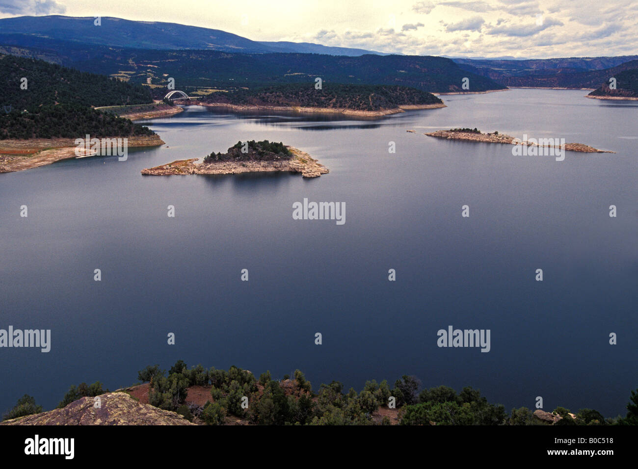 Flaming Reservoir near Flaming Dam, Dutch John, Utah Stock