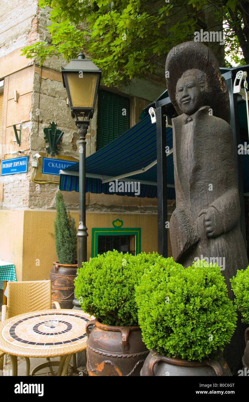 Restaurant along Skadarska street in the bohemian quarter of Skadarlija in Belgrade Serbia Europe Stock Photo