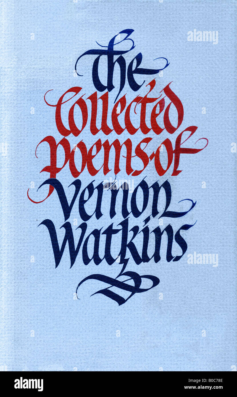 Vernon Watkins Collected Poems Hardback Poetry Book with Cover Golgonooza Press 1986 FOR EDITORIAL USE ONLY Stock Photo