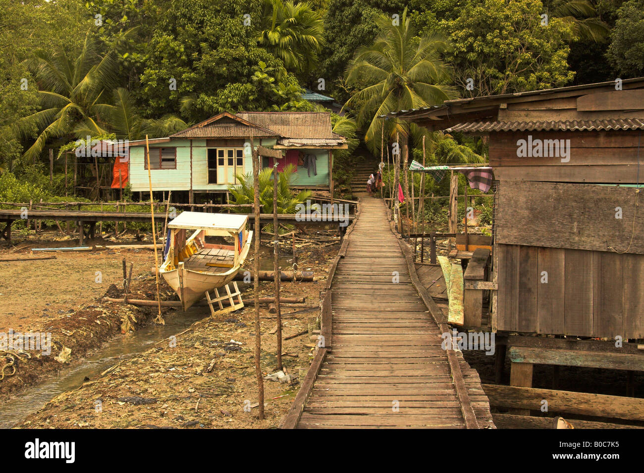 Santubong Fishing Village Sarawak Stock Photo
