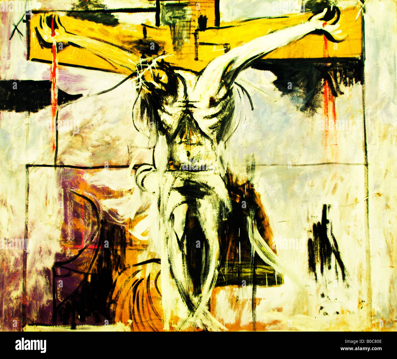 Painting by Graham Sutherland of the crucifixion of Jesus,which is in the Vatican museum Stock Photo