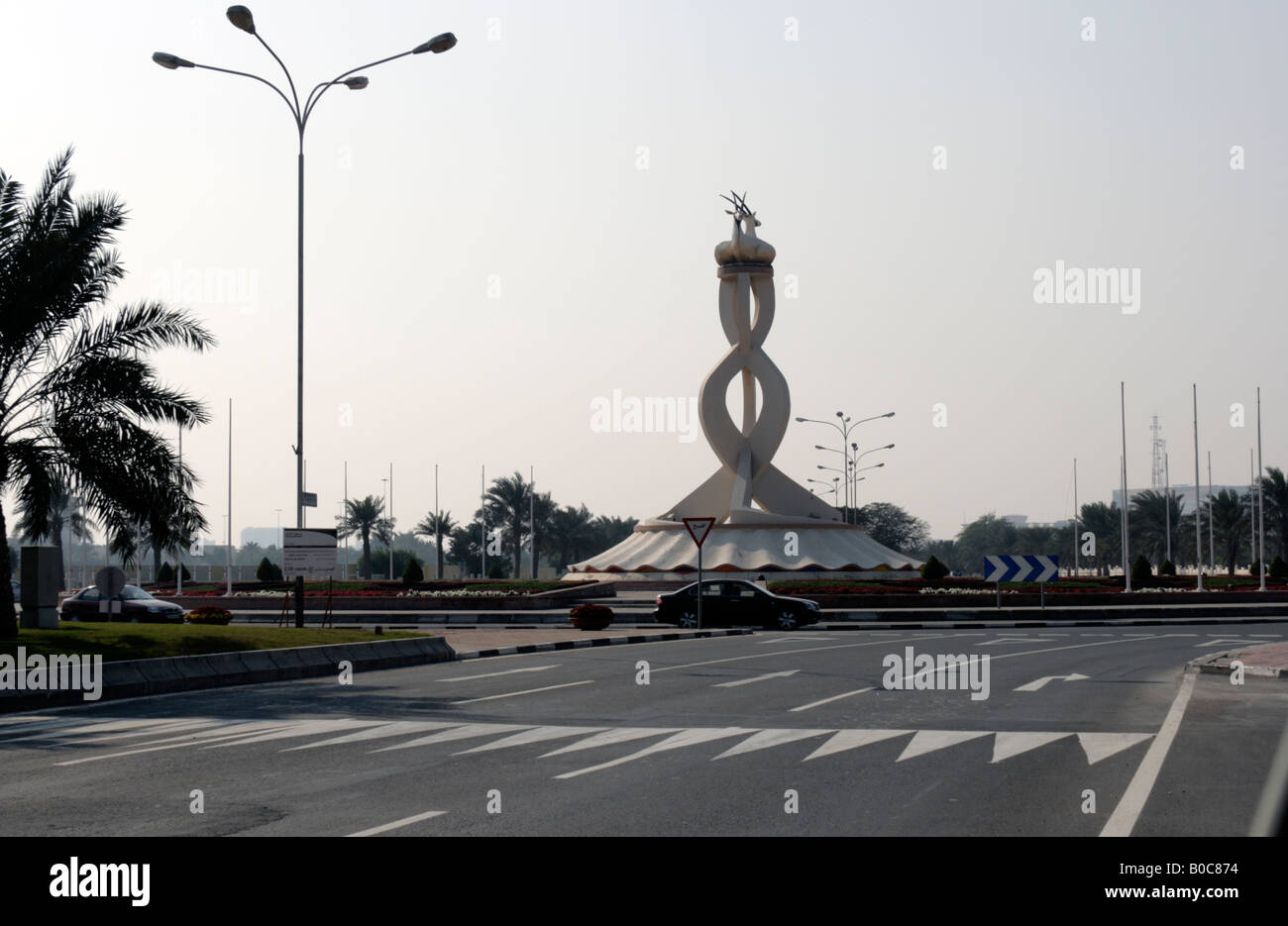 Roundabout with monument in Doha Qatar Stock Photo Alamy