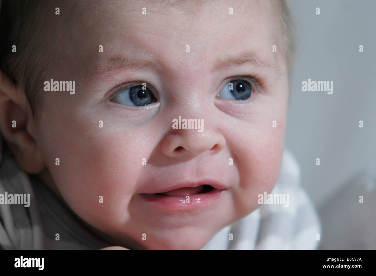 crying angry mad 3 month old caucasian baby boy Stock Photo - Alamy
