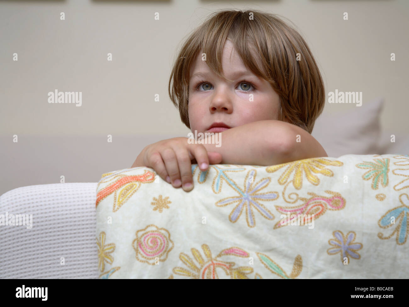 Boy in a living room Stock Photo