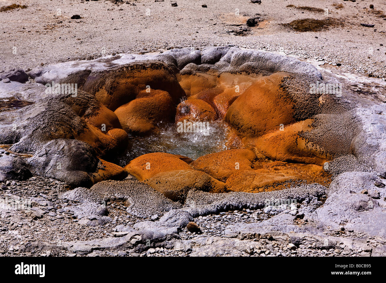 Image looking down and into the depths of Shell Geyser in the Biscuit