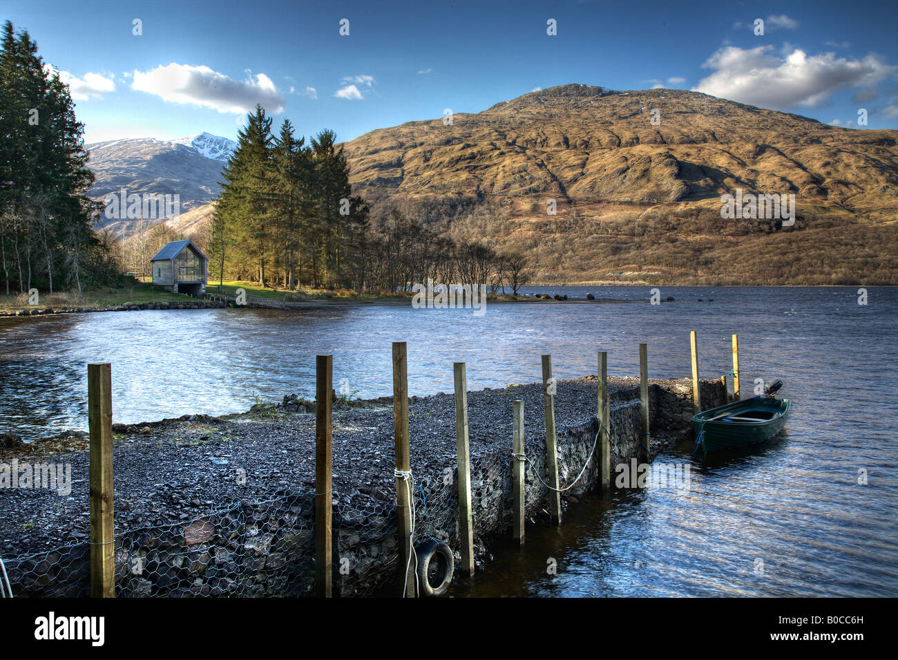 Loch Awe jetty Stock Photo - Alamy