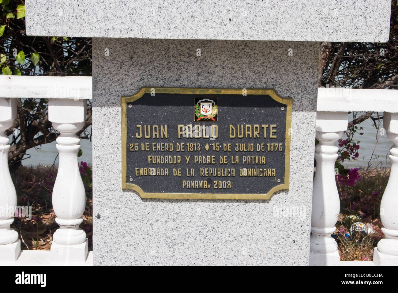 Juan Pablo Duarte Dominican Republic Forefather Memorial Plaque Stock Photo