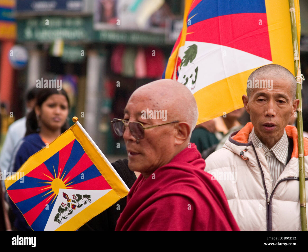 Tibetan protest against Chinese in Darjeeling India Stock Photo Alamy
