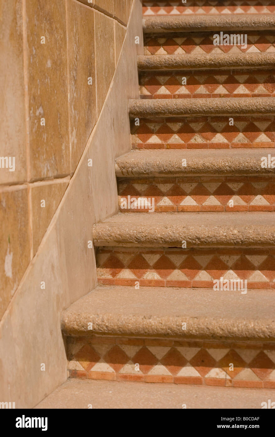 Tile decorated stairs in a shopping complex in Cabo San Lucas Mexico Stock Photo