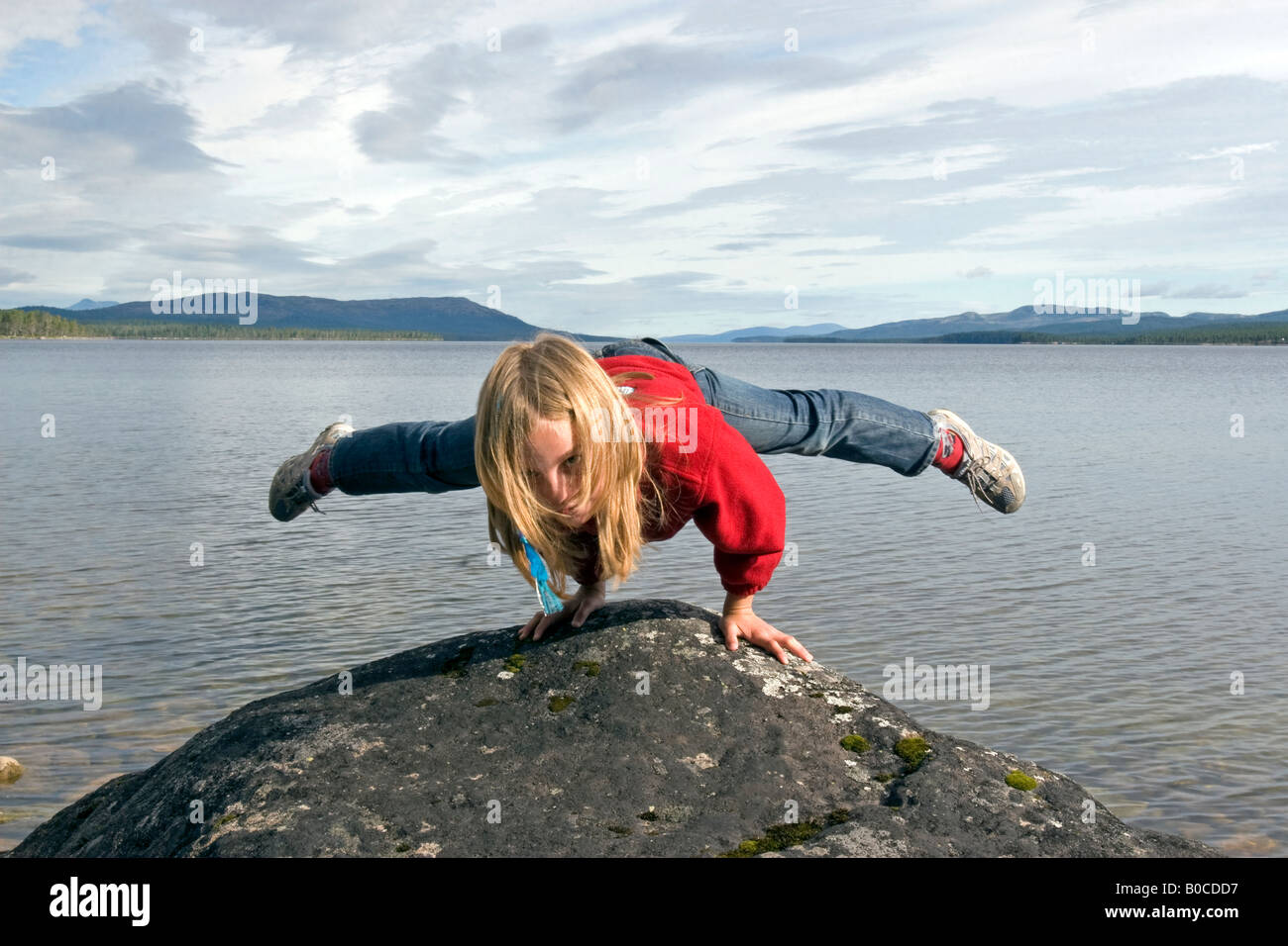 Eight year old blonde girl hi-res stock photography and images - Alamy