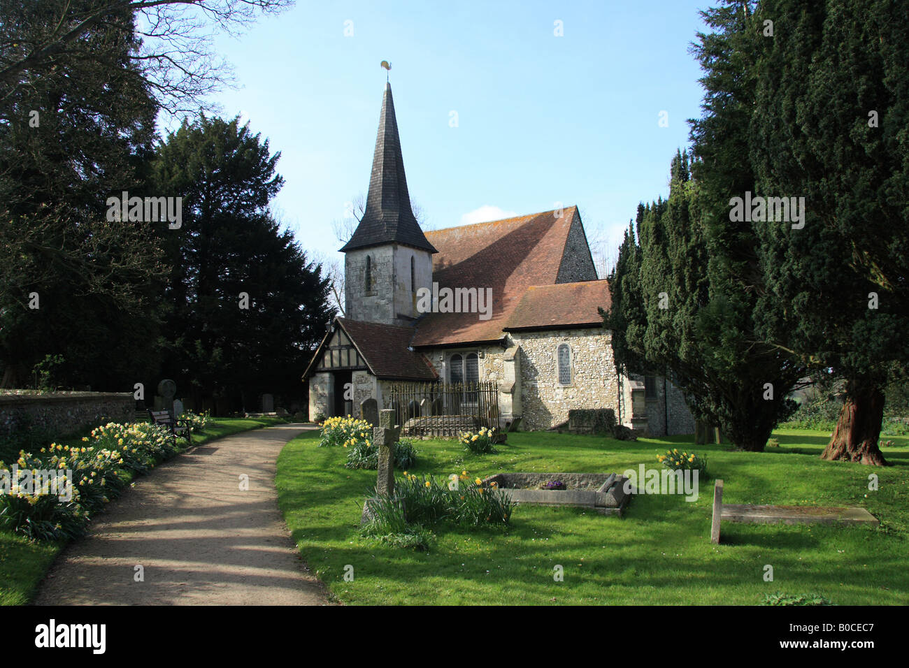Chaldon church near Caterham Surrey Stock Photo Alamy