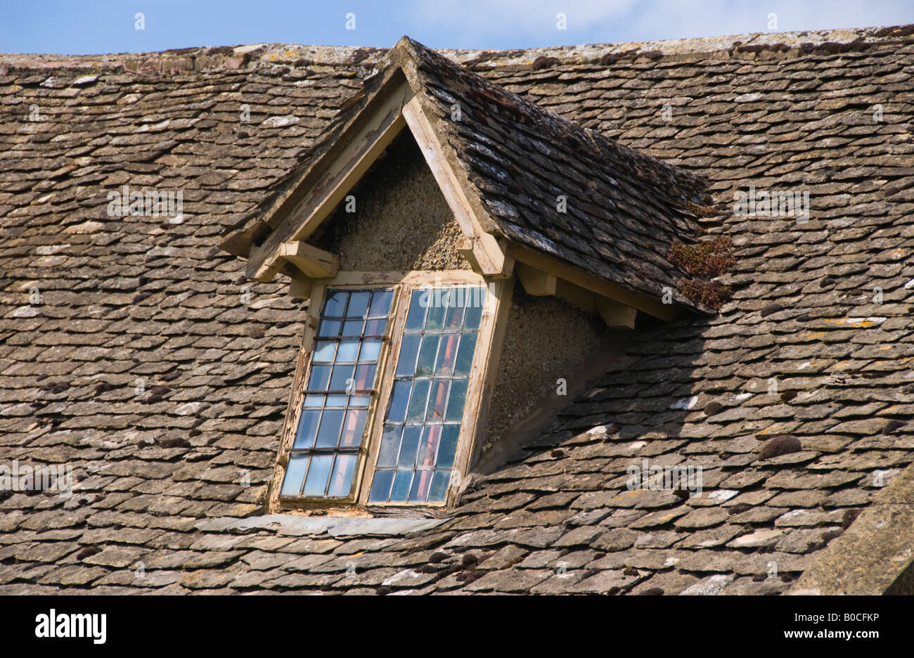 Dormer window on cottage in village of Broadway Worcestershire Cotswolds England UK Stock Photo