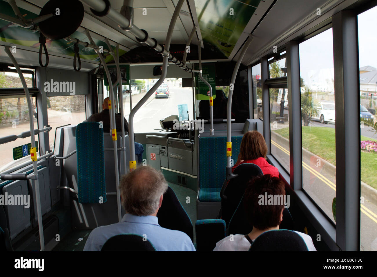Passenger on Public Service Bus Isle of Wight England UK Stock Photo