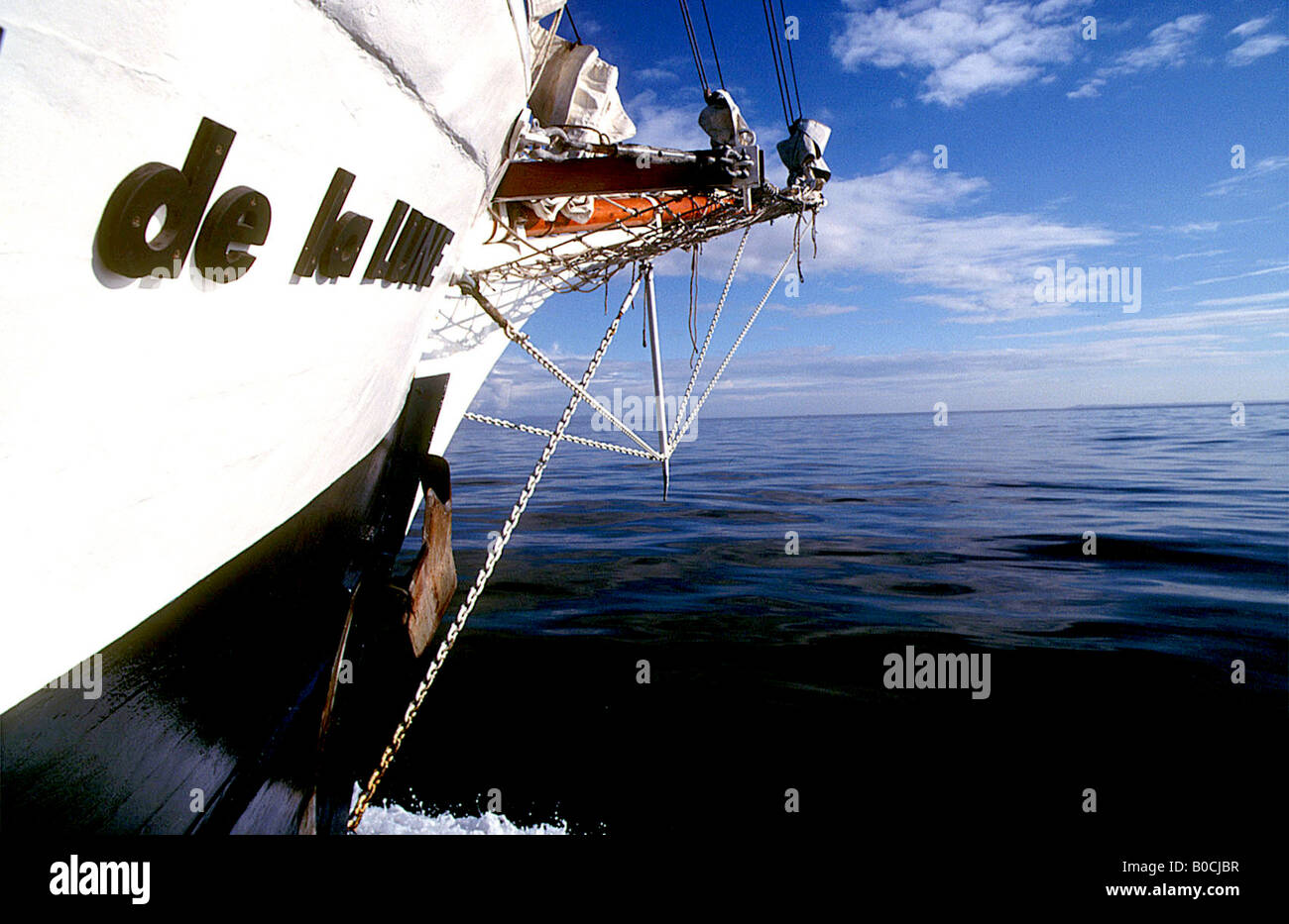 View looking towards the bow sprit on board the tall ship 'Jean de la Lune'  Stock Photo - Alamy