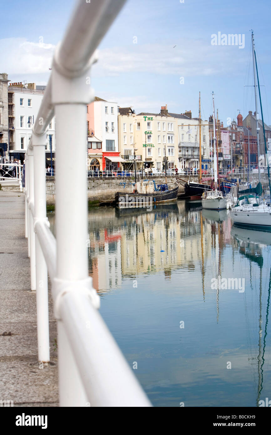 Ramsgate Harbour marina with boats and historical buildings Kent UK