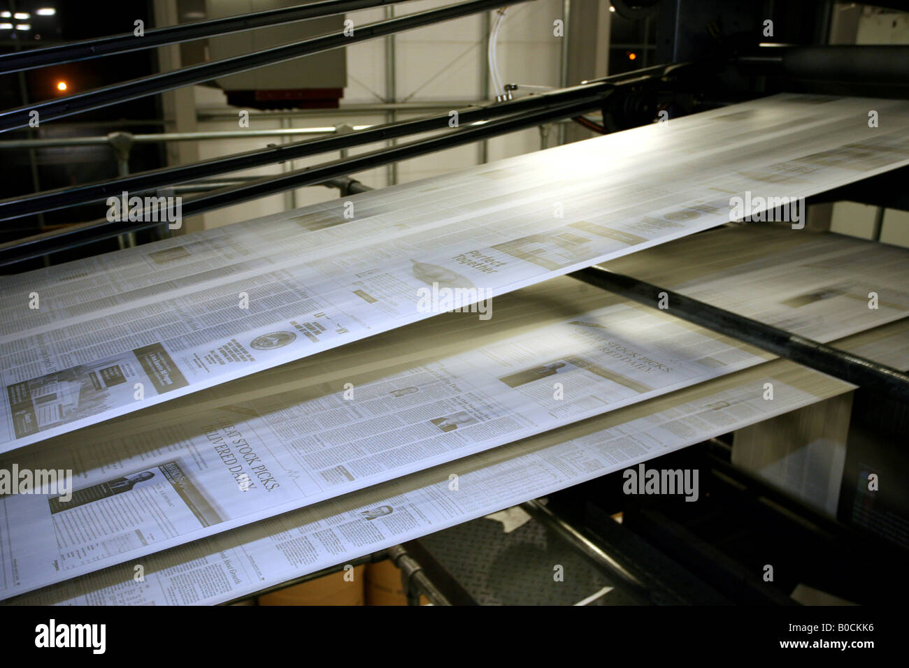 Copies of newspapers are printed on printing presses at Newsfax in East ...