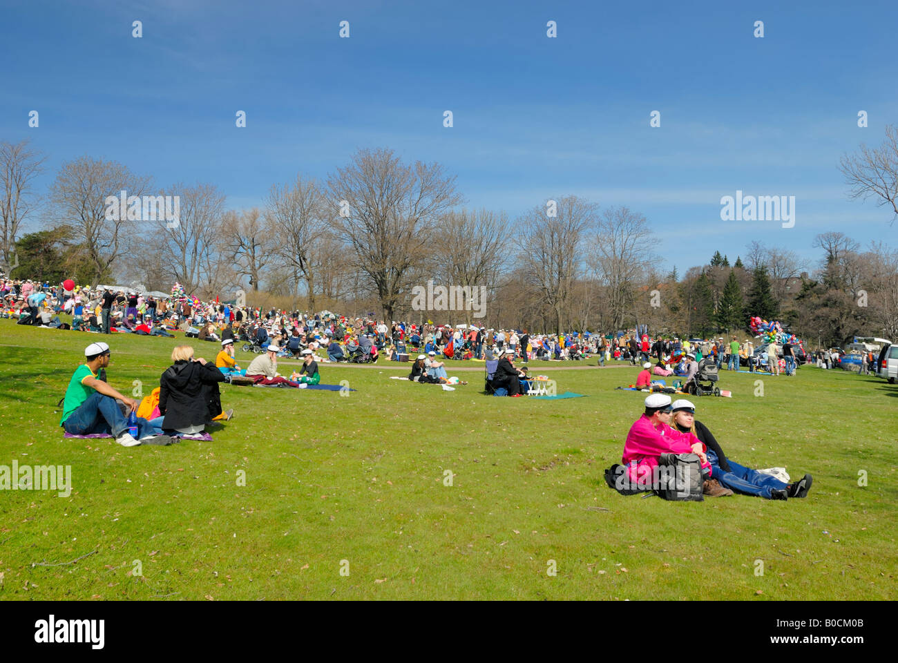 The May Day picnic, Helsinki. The only carnival-like celebration in Finland  is Vappu, the Finnish version of May Day Stock Photo - Alamy