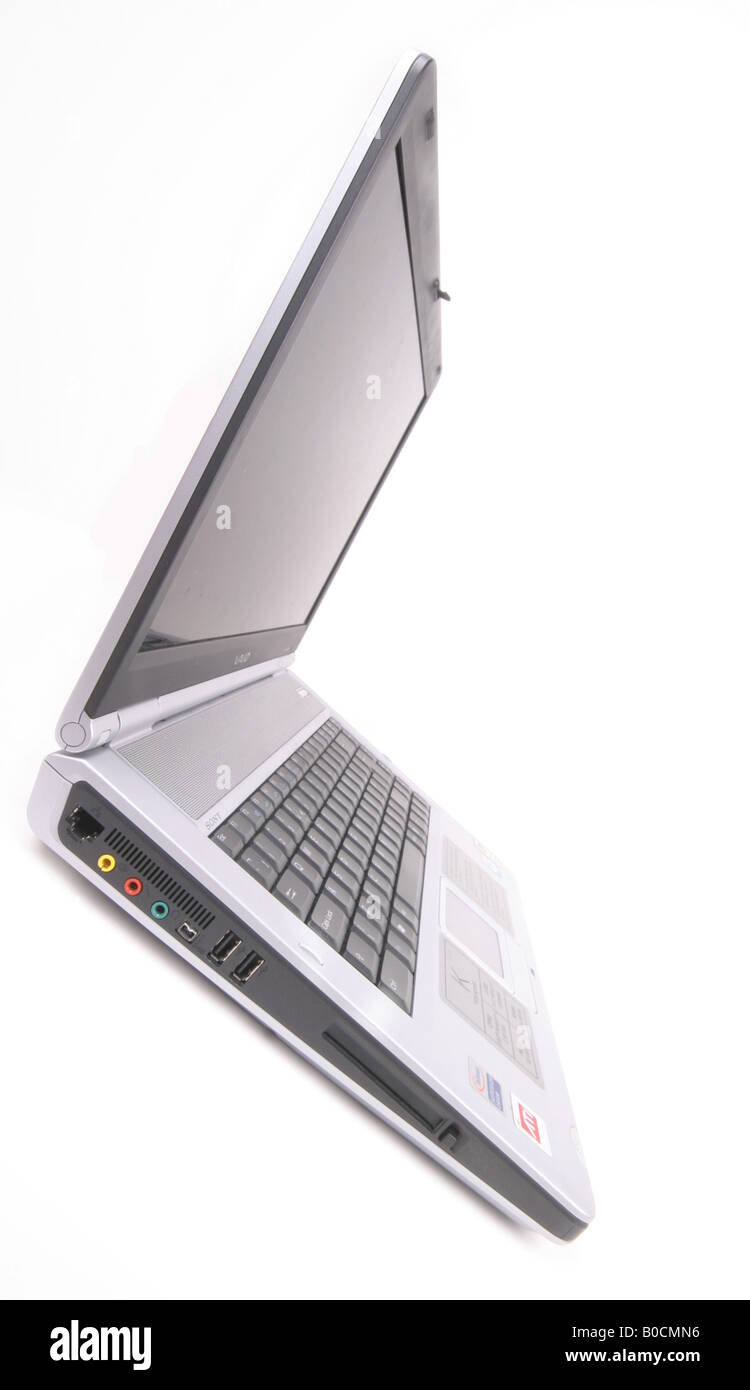 A laptop isolated against a white background Stock Photo