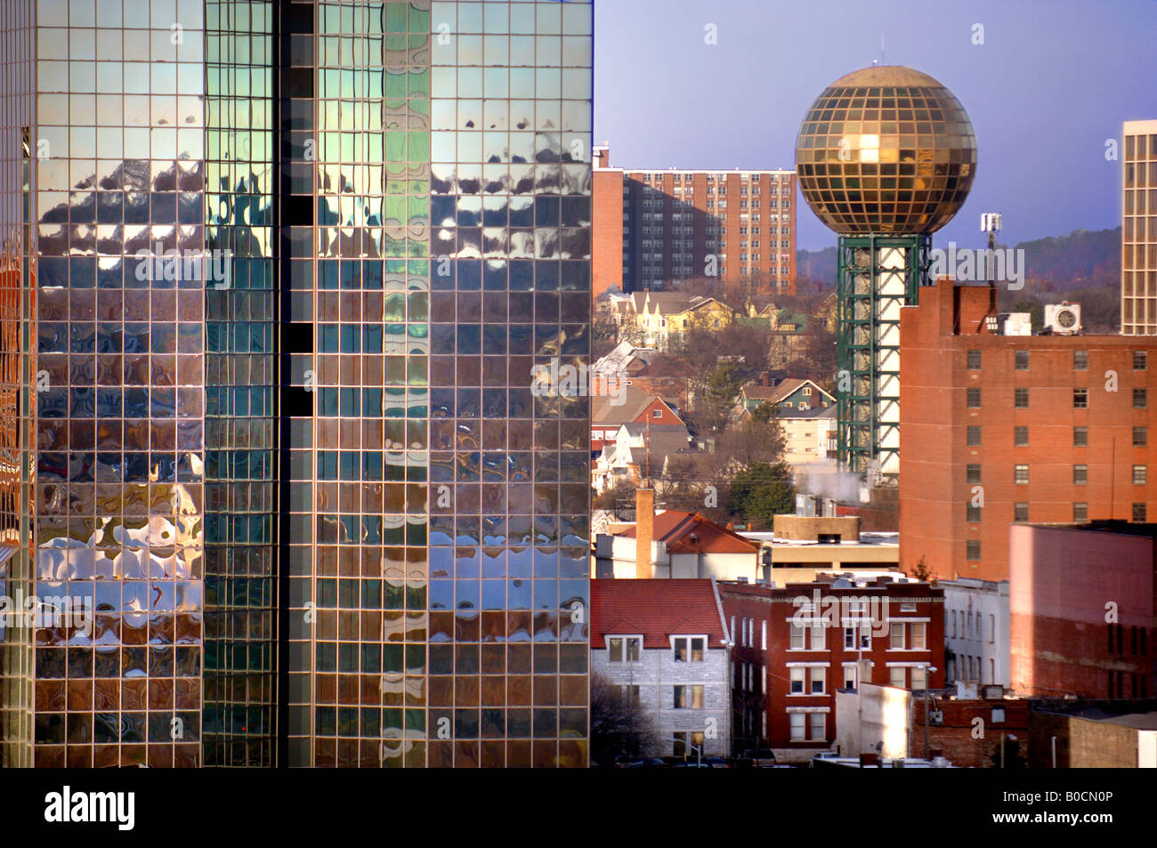 Knoxville Sky line with glass reflecting building Stock Photo