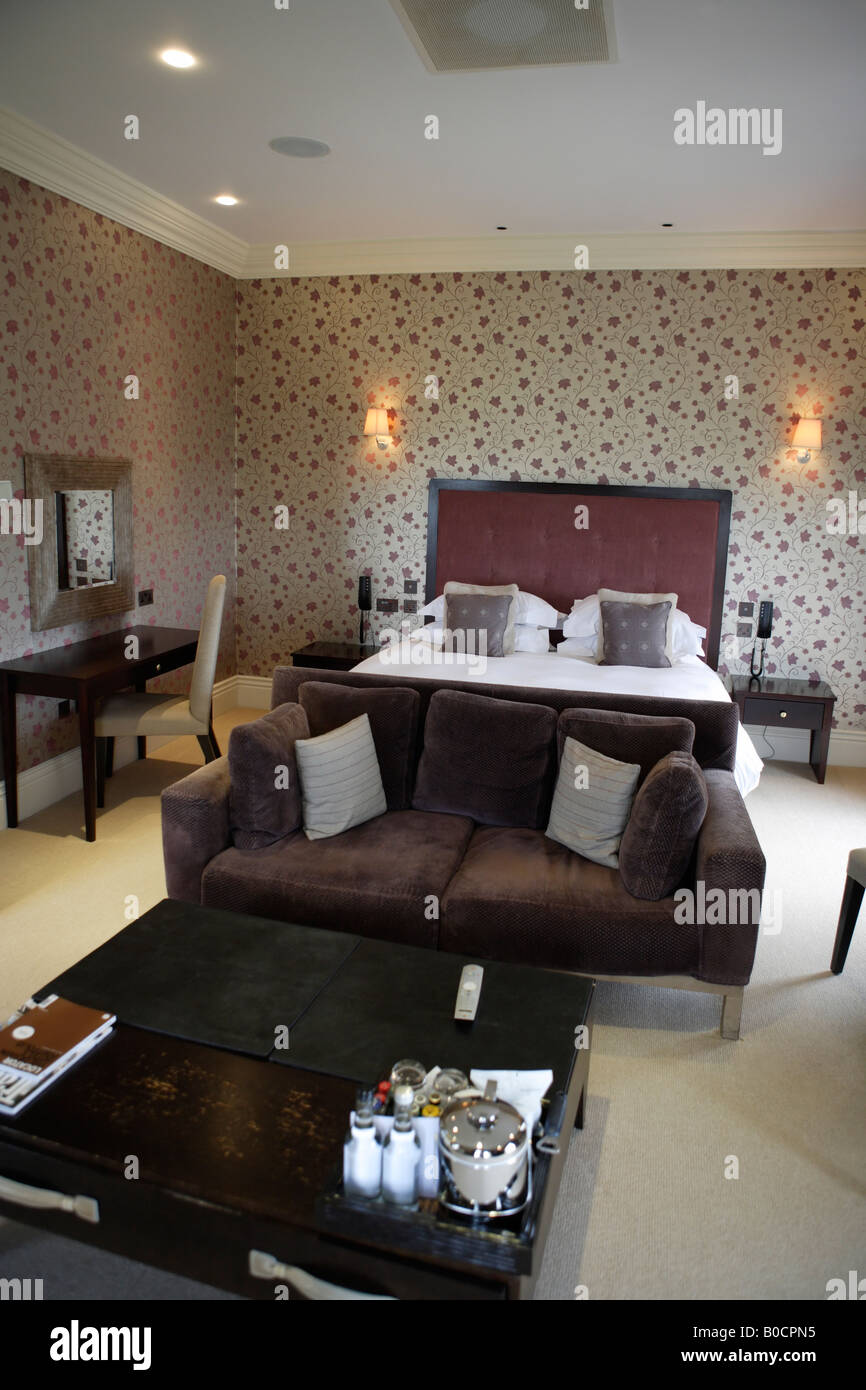 5 star hotel bedroom Stock Photo