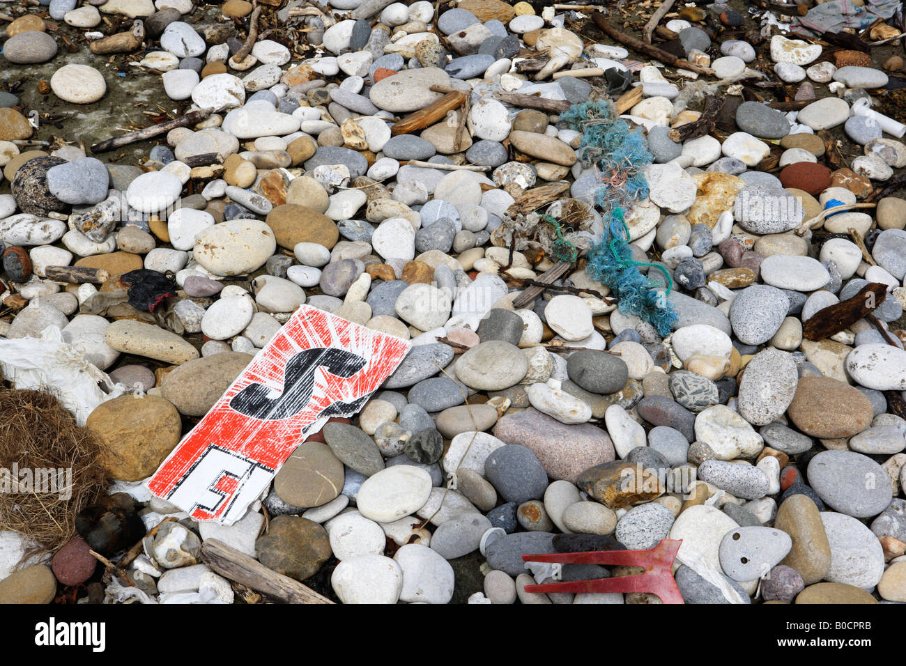Flotsam and jetsam on beach Stock Photo Alamy