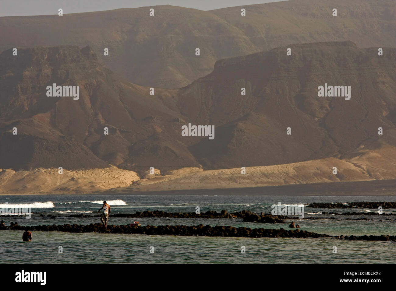 mountains at the coast of Sao Vicente island Cape Verde Africa Stock Photo