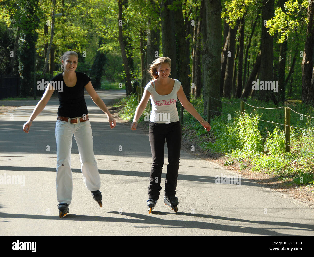 roller-skaters Stock Photo