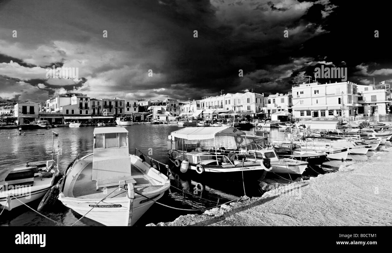 fishing port of rethymno,crete,greece,europe. Stock Photo