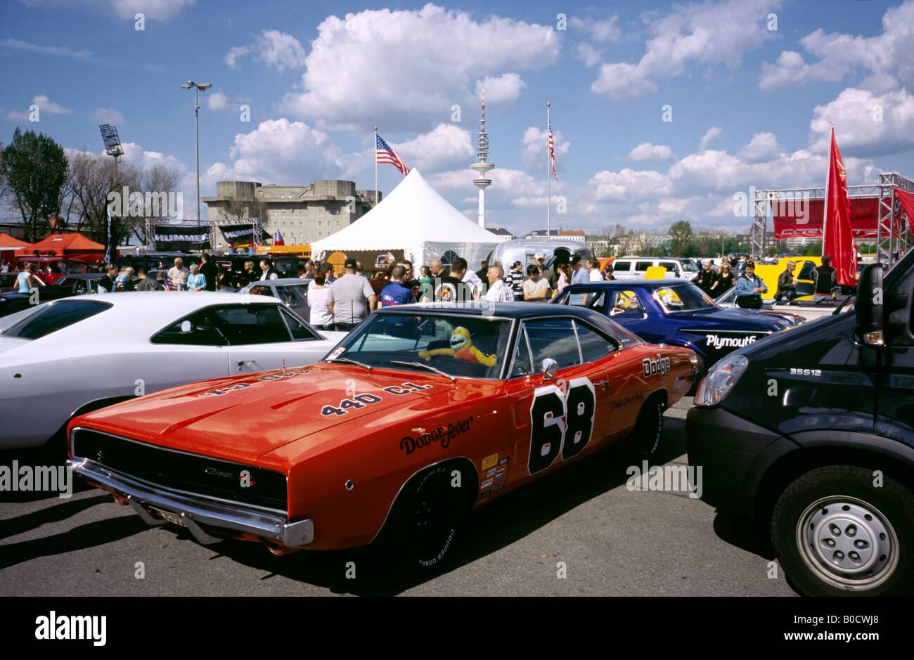 May 3, 2008 - 1968 Dodge Charger R/T (B-Body) at the Street Mag Show at Heiligengeistfeld in the German city of Hamburg. Stock Photo