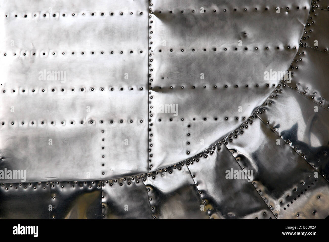 The stressed skin of a Liberator bomber at the Imperial War Museum at Duxford in England Stock Photo