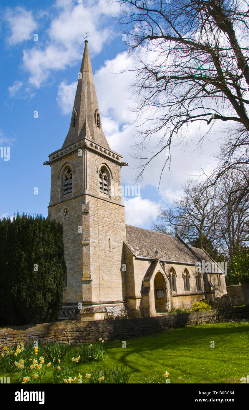 St Mary's Church in Cotswold village of Lower Slaughter Gloucestershire England UK EU Stock Photo