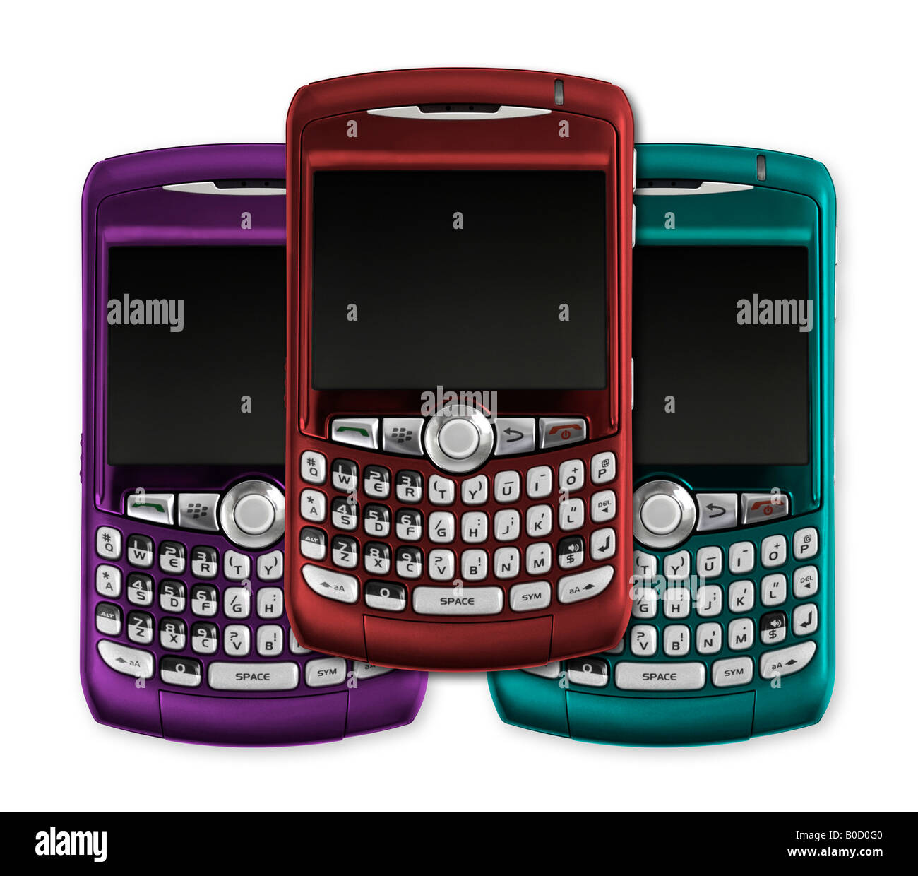Colorful BlackBerry Smartphones Stock Photo