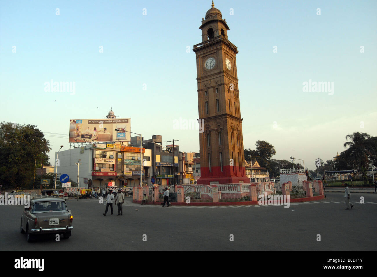 Silver Jubilee British Raj era Clock Tower. Mysore. India Stock Photo